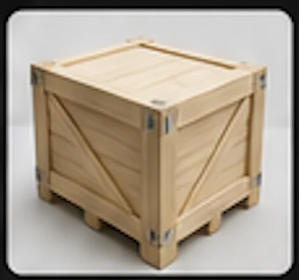Wooden crate for reusable industrial packaging