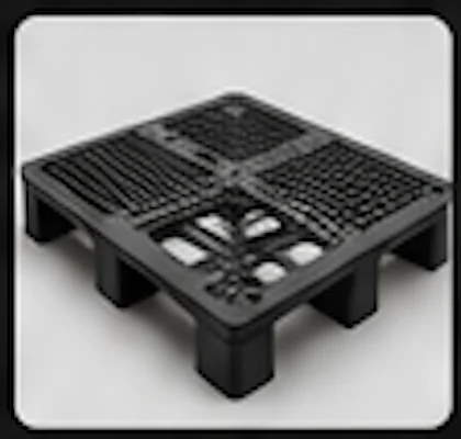 Reusable plastic pallet for industrial returnable packaging